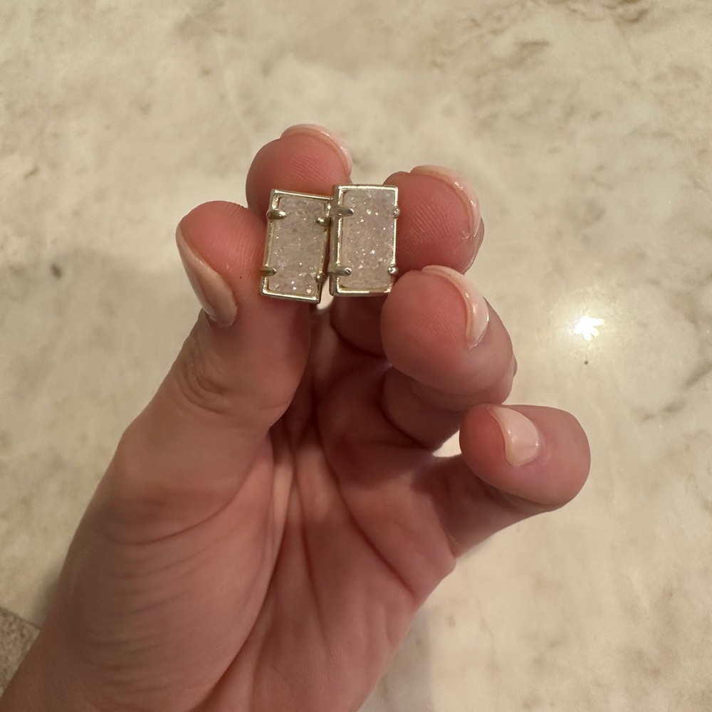 Elegant White Stone Earrings